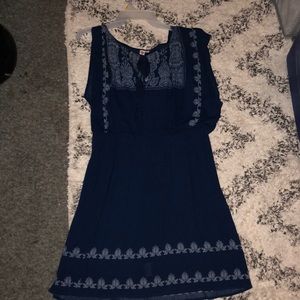 Blue and white dress